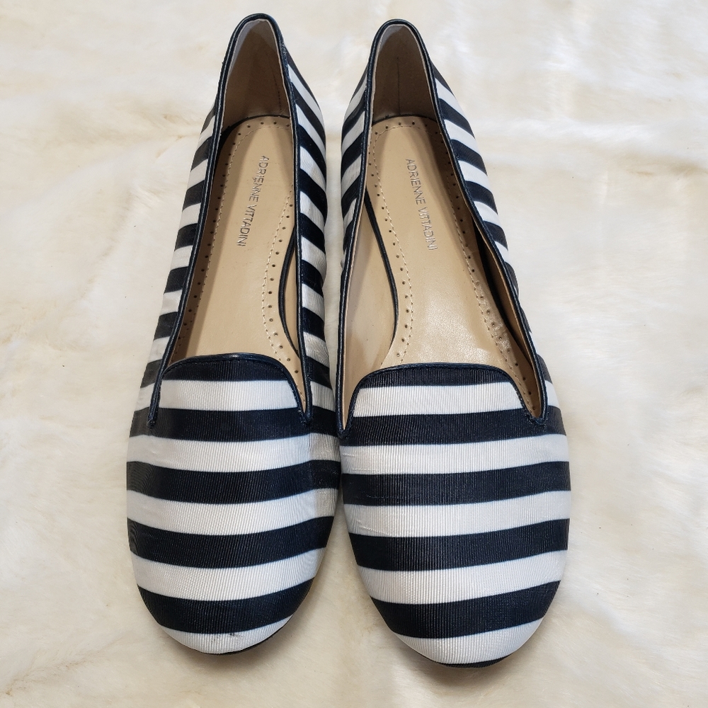 Adrienne Vittadini Black/White Loafers - Size: 9
